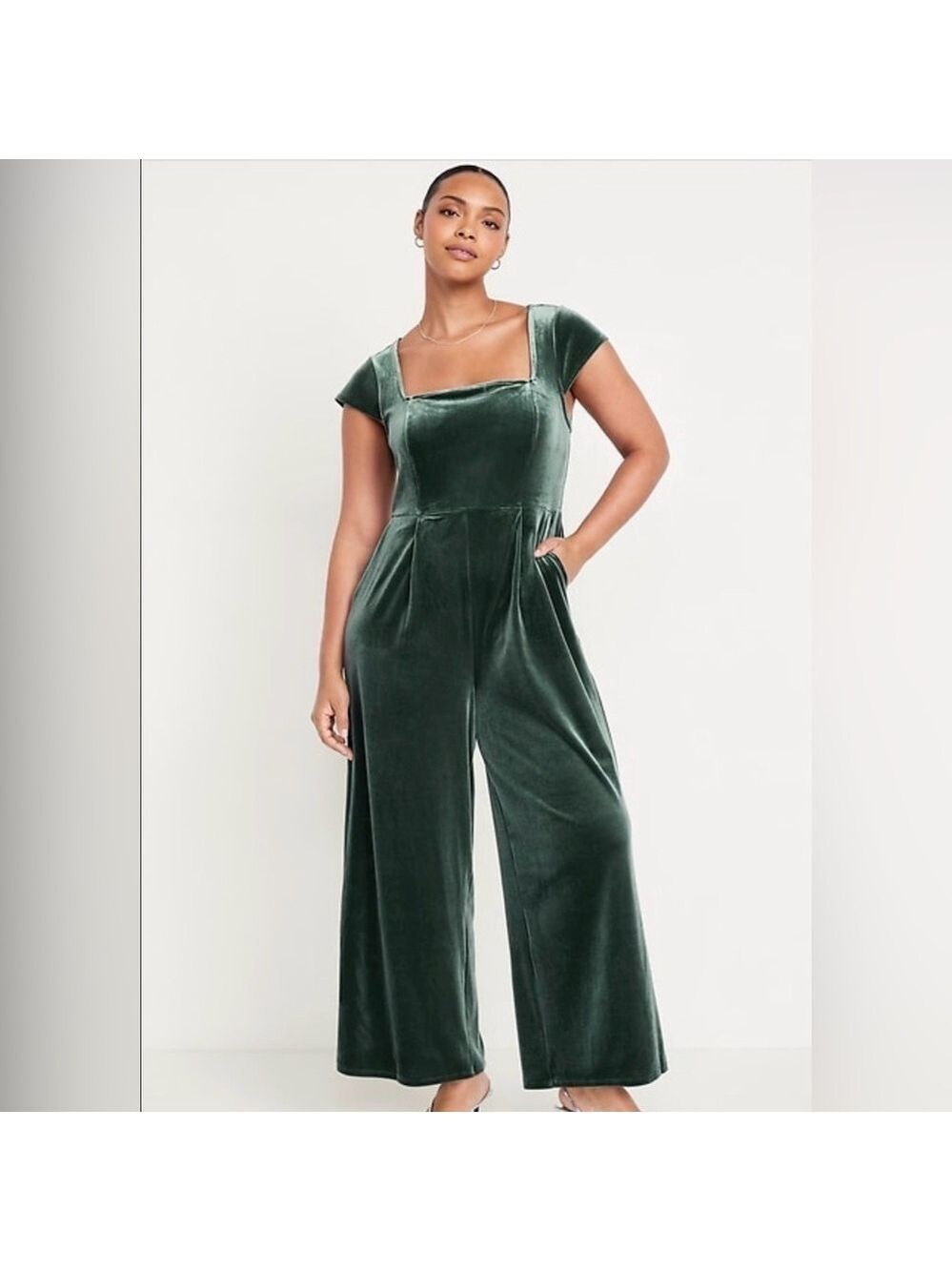 Old Navy Holiday Fit N Flare Velvet Jumpsuit Christmas Event Date Night NWT XXLT